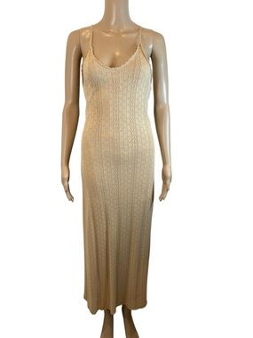 MABLE Cream Knit Maxi Slip Dress size M